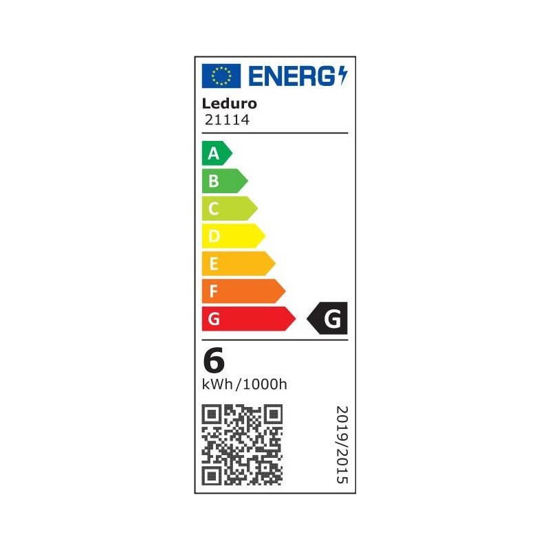 Light Bulb|LEDURO|Power consumption 6 Watts|Luminous flux 500 Lumen|3000 K|220-240|Beam angle 270 degrees|21114