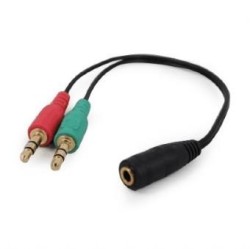 CABLE AUDIO 3.5MM SOCKET TO/2X3.5MM PLUG CCA-418 GEMBIRD