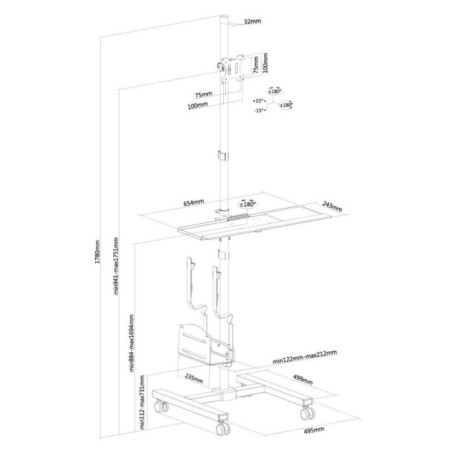 MONITOR ACC MOBILE WORKSTATION/FPMA-MOBILE1700 NEOMOUNTS