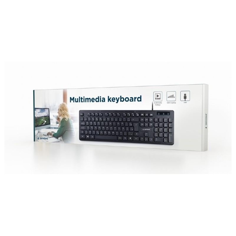 KEYBOARD MULTIMEDIA USB ENG/BLACK KB-MCH-04 GEMBIRD