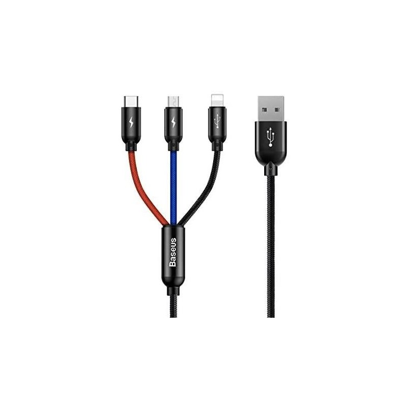 CABLE LIGHTNING TO 3IN1 0.3M/BLACK CAMLT-ASY01 BASEUS