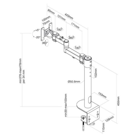 TV SET ACC DESK MOUNT 10-49''/FPMA-D960BLACKPLUS NEOMOUNTS