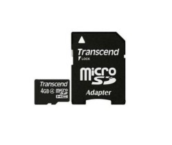 MEMORY MICRO SDHC 4GB W/ADAPT/CLASS4 TS4GUSDHC4 TRANSCEND