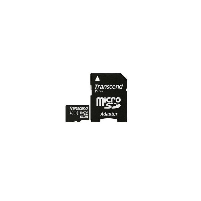 MEMORY MICRO SDHC 4GB W/ADAPT/CLASS4 TS4GUSDHC4 TRANSCEND