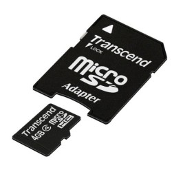 MEMORY MICRO SDHC 4GB W/ADAPT/CLASS4 TS4GUSDHC4 TRANSCEND