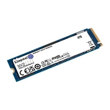 SSD|KINGSTON|NV2|4TB|M.2|PCIE|NVMe|Write speed 2800 MBytes/sec|Read speed 3500 MBytes/sec|2.2mm|TBW 1280 TB|MTBF 1500000 hours|S