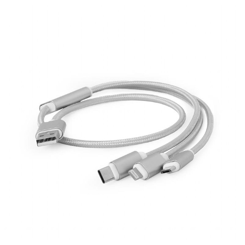 CABLE USB CHARGING 3IN1 1M/SILV CC-USB2-AM31-1M-S GEMBIRD