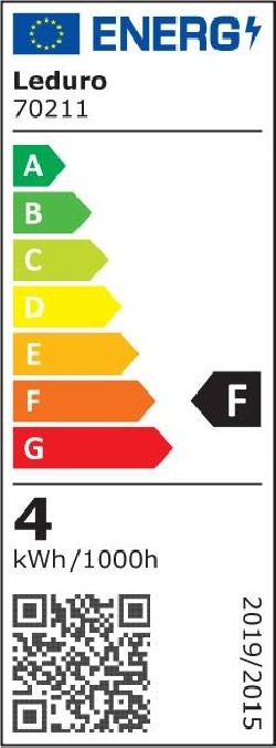 Light Bulb|LEDURO|Power consumption 4 Watts|Luminous flux 400 Lumen|3000 K|220-240V|Beam angle 300 degrees|70211