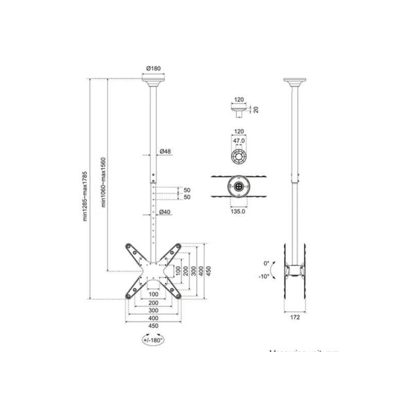 TV SET ACC CEILING MOUNT 32-75/FPMA-C340DBLACK NEOMOUNTS