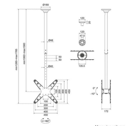 TV SET ACC CEILING MOUNT 32-75/FPMA-C340DBLACK NEOMOUNTS