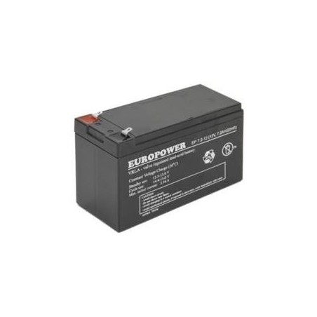 BATTERY 12V 7.2AH VRLA/EP7.2-12 T2 EUROPOWER EMU