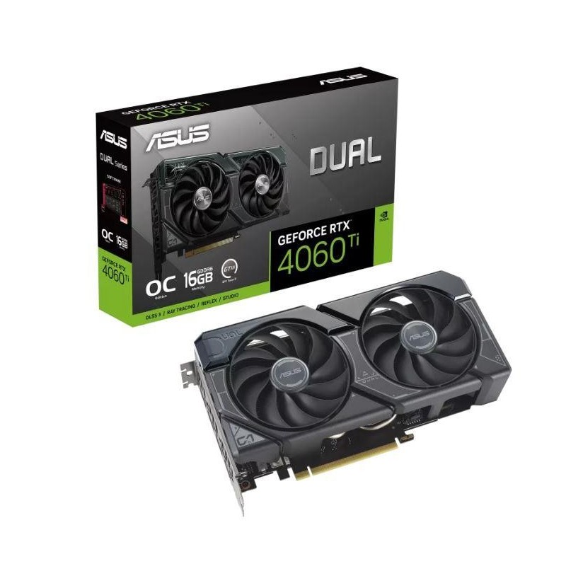 Graphics Card|ASUS|NVIDIA GeForce RTX 4060 Ti|16 GB|GDDR6|128 bit|PCIE 4.0 16x|GPU 2595 MHz|1xHDMI|3xDisplayPort|DUAL-RTX4060TI-