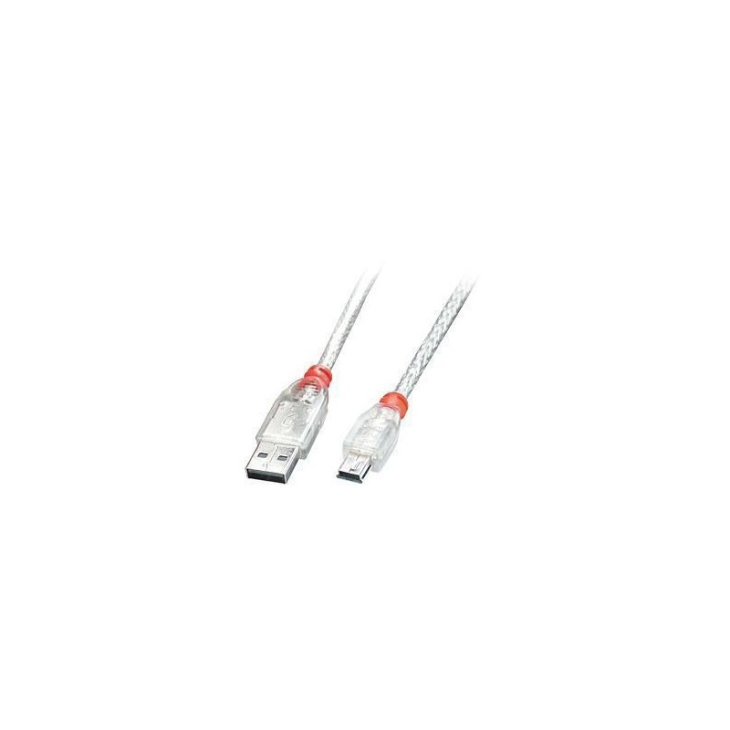 CABLE USB2 A TO MINI-B 0.2M/TRANSPARENT 41780 LINDY