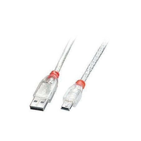 CABLE USB2 A TO MINI-B 0.2M/TRANSPARENT 41780 LINDY