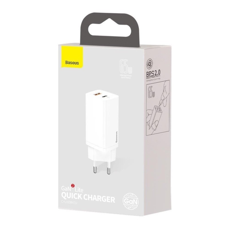 MOBILE CHARGER WALL 65W/WHITE CCGAN2L-B02 BASEUS