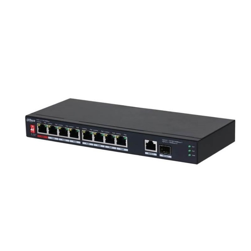 Switch|DAHUA|PFS3110-8ET1GT1GF-96|Desktop/pedestal|8x10Base-T / 100Base-TX|1x10Base-T / 100Base-TX / 1000Base-T|2x1000Base-T|PoE