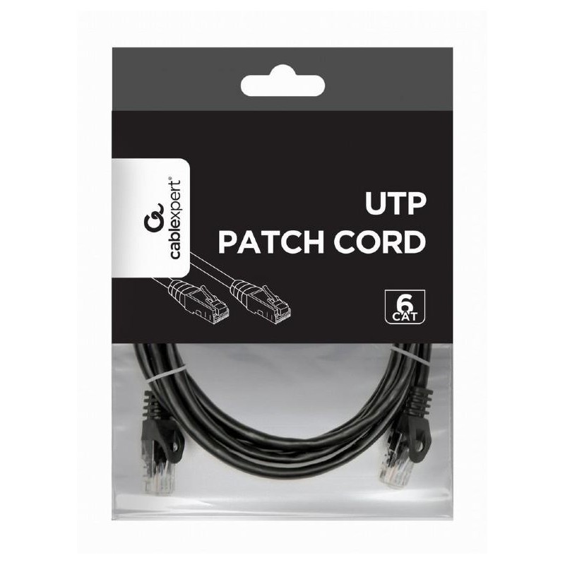 PATCH CABLE CAT6 UTP 2M/BLACK PP6U-2M/BK GEMBIRD