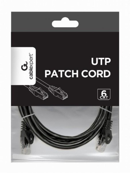 PATCH CABLE CAT6 UTP 2M/BLACK PP6U-2M/BK GEMBIRD