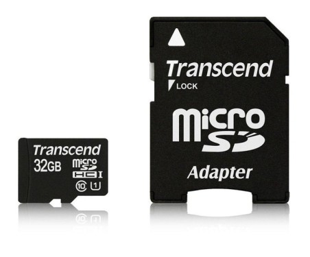 MEMORY MICRO SDHC 32GB W/ADAPT/CLASS10 TS32GUSDU1 TRANSCEND