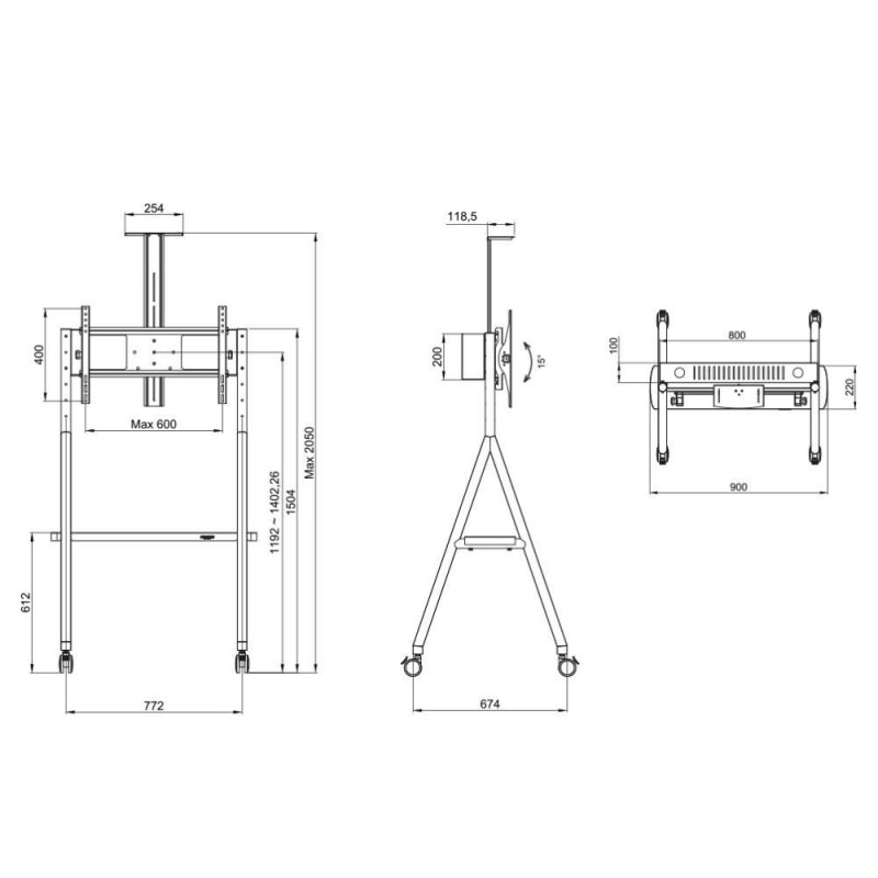 TV SET ACC FLOOR STAND/32-65" NS-M1500BLACK NEOMOUNTS