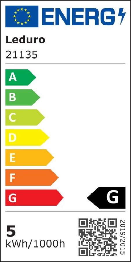 Light Bulb|LEDURO|Power consumption 5 Watts|Luminous flux 400 Lumen|3000 K|220-240V|Beam angle 250 degrees|21135