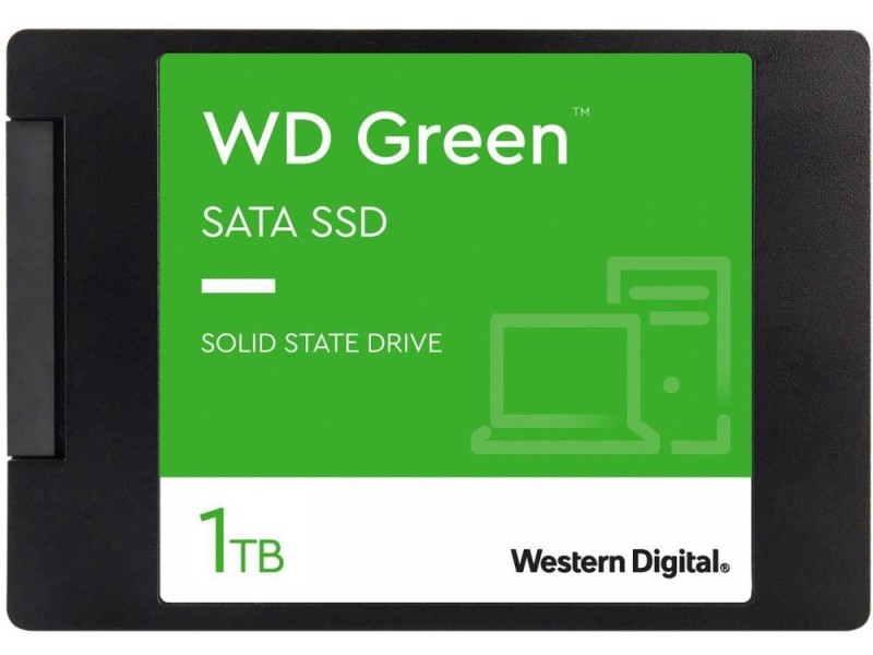 SSD|WESTERN DIGITAL|Green|1TB|SATA 3.0|SLC|Read speed 545 MBytes/sec|2,5"|MTBF 1000000 hours|WDS100T3G0A