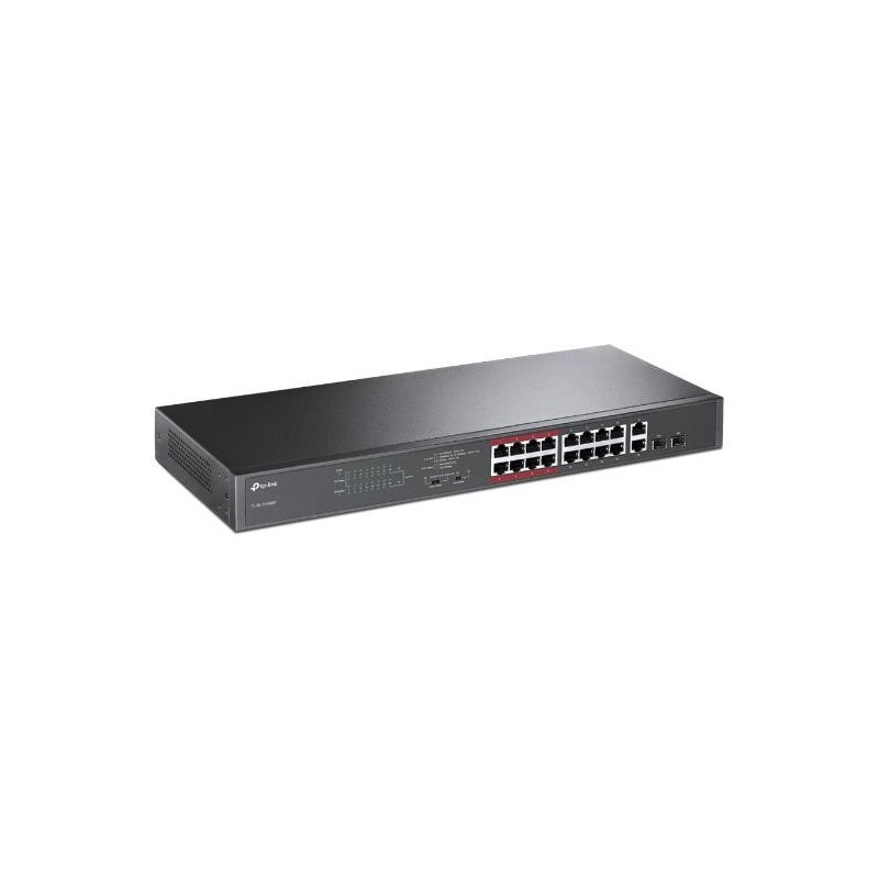 Switch|TP-LINK|Desktop/pedestal|16x10Base-T / 100Base-TX|2x10/100/1000BASE-T/SFP combo|PoE+ ports 16|192 Watts|TL-SL1218MP