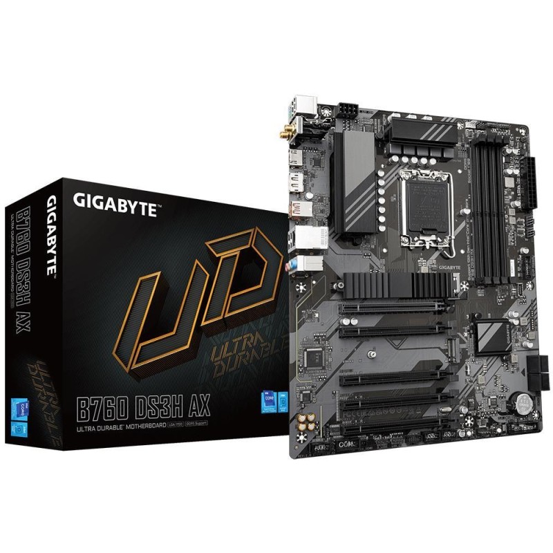 Mainboard|GIGABYTE|Intel B760 Express|LGA1700|ATX|Memory DDR5|Memory slots 4|4xPCI-Express 3.0 1x|1xPCI-Express 4.0 16x|2xM.2|1x