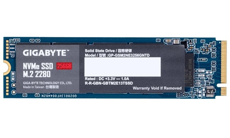 SSD|GIGABYTE|256GB|M.2|PCIE|NVMe|Write speed 1100 MBytes/sec|Read speed 1700 MBytes/sec|2.3mm|TBW 300 TB|MTBF 1500000 hours|GP-G