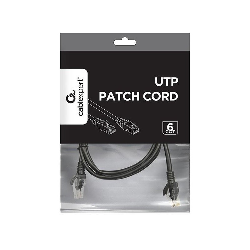 PATCH CABLE CAT6 UTP 1M/BLACK PP6U-1M/BK GEMBIRD