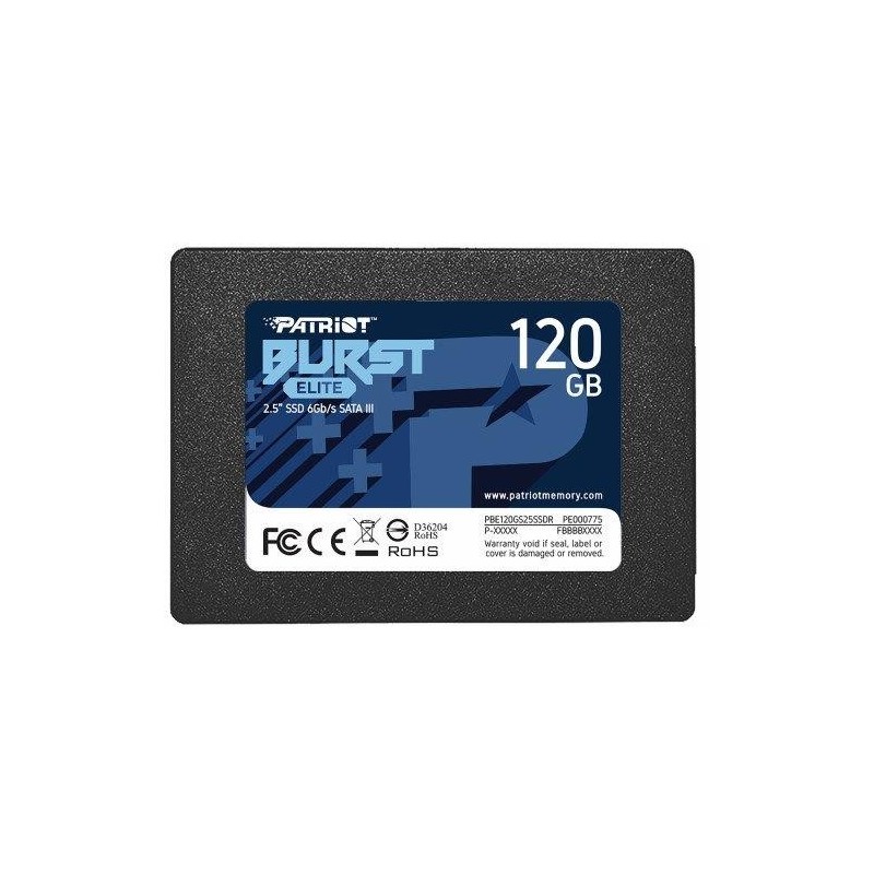 SSD|PATRIOT|Burst Elite|120GB|SATA 3.0|3D NAND|Write speed 320 MBytes/sec|Read speed 450 MBytes/sec|2,5"|TBW 50 TB|PBE120GS25SSD