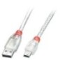 CABLE USB2 A TO MINI-B 0.5M/TRANSPARENT 41781 LINDY