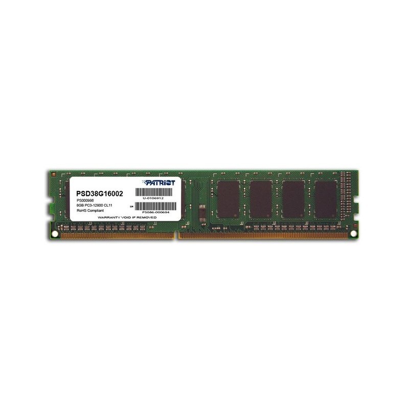 MEMORY DIMM 8GB PC12800 DDR3/PSD38G16002 PATRIOT