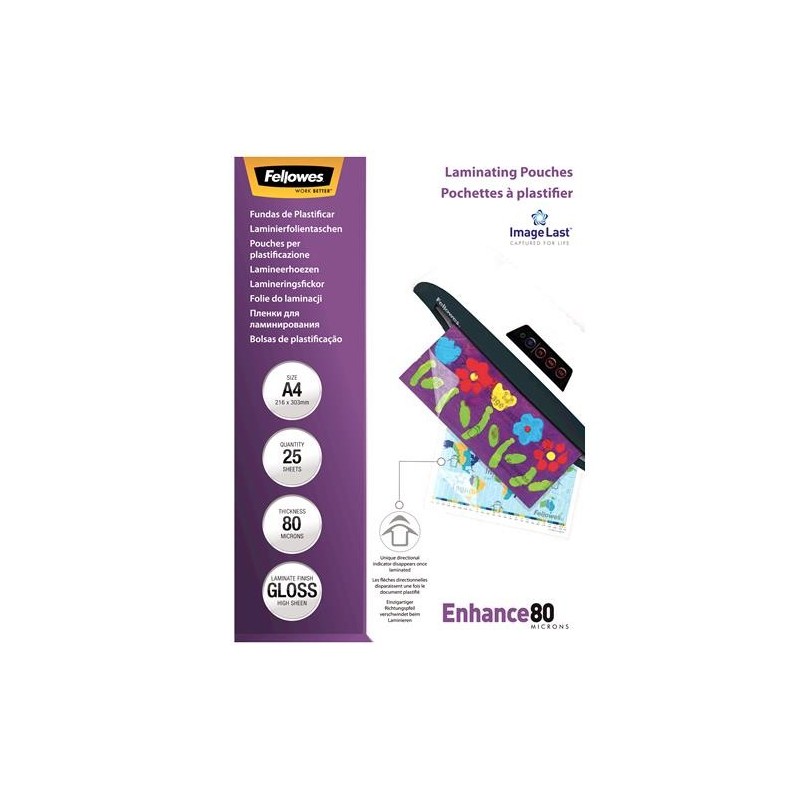 LAMINATOR POUCH IMAGELAST/A4 80 25PCS 5396205 FELLOWES