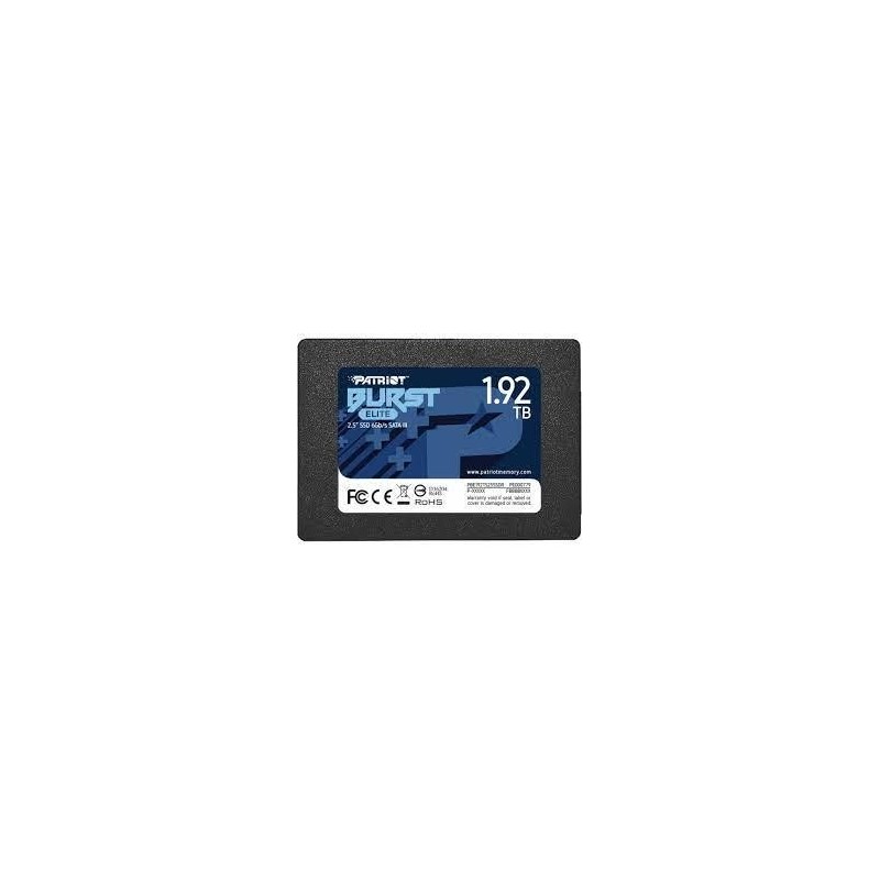 SSD|PATRIOT|Burst Elite|1.92TB|SATA 3.0|3D NAND|Write speed 320 MBytes/sec|Read speed 450 MBytes/sec|2,5"|TBW 800 TB|PBE192TS25S