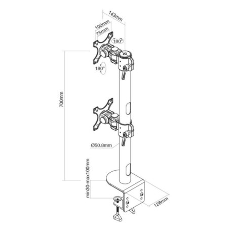 MONITOR ACC DESK MOUNT 17-49"/FPMA-D960DVBLACKPLUS NEOMOUNTS