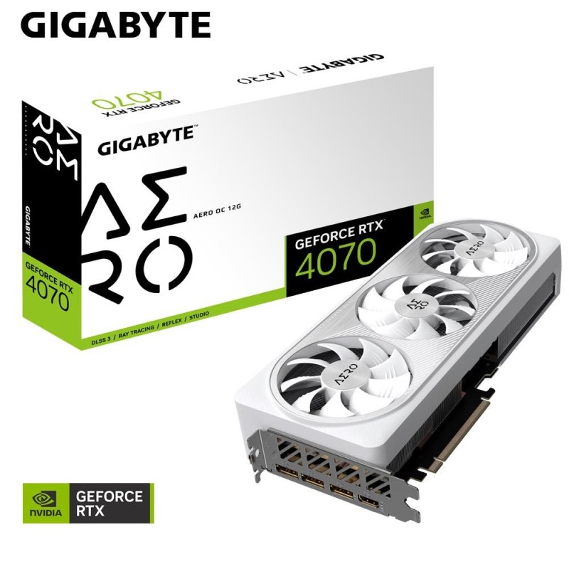 Graphics Card|GIGABYTE|NVIDIA GeForce RTX 4070|12 GB|GDDR6X|192 bit|PCIE 4.0 16x|GPU 2565 MHz|1xHDMI|3xDisplayPort|GV-N4070AEROO