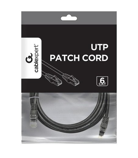 PATCH CABLE CAT6 UTP 3M/BLACK PP6U-3M/BK GEMBIRD