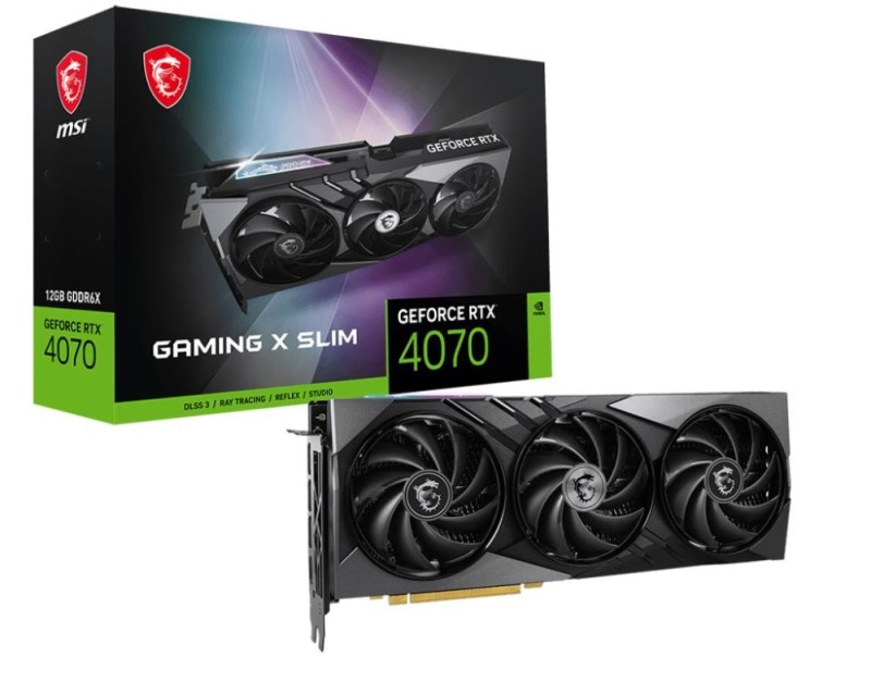 Graphics Card|MSI|NVIDIA GeForce RTX 4070|12 GB|GDDR6X|192 bit|PCIE 4.0 16x|1xHDMI|3xDisplayPort|RTX4070GAMXSLIM12G