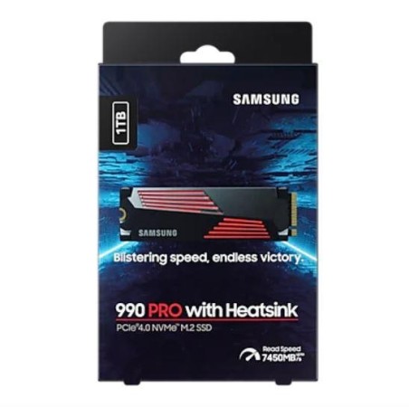 SSD|SAMSUNG|990 PRO with Heatsink|1TB|M.2|PCIE|NVMe|MLC|Write speed 6900 MBytes/sec|Read speed 7450 MBytes/sec|2.3mm|TBW 600 TB|