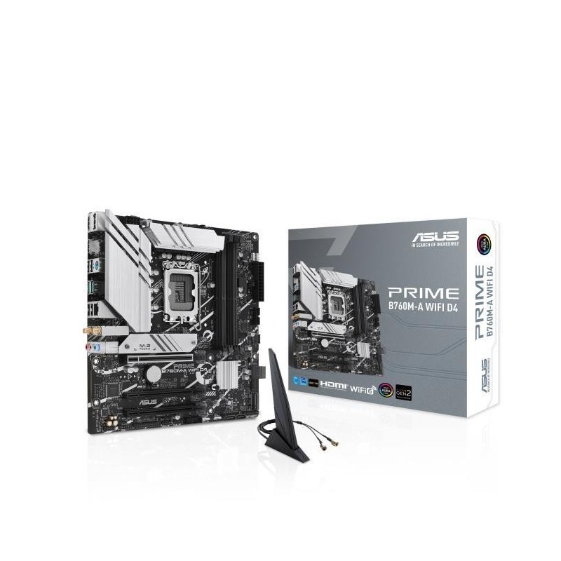 Mainboard|ASUS|Intel B760 Express|LGA1700|Micro-ATX|Memory DDR4|Memory slots 4|3xPCI-Express 4.0 16x|2xM.2|2xHDMI|1xDisplayPort|