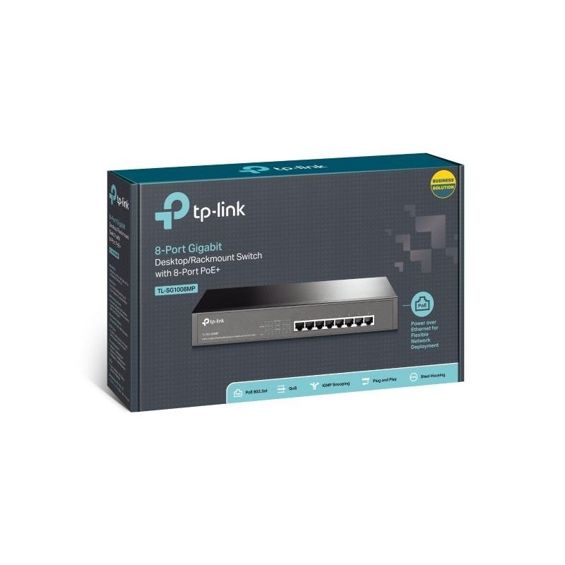 Switch|TP-LINK|TL-SG1008MP|Desktop/pedestal|Rack|PoE+ ports 8|TL-SG1008MP