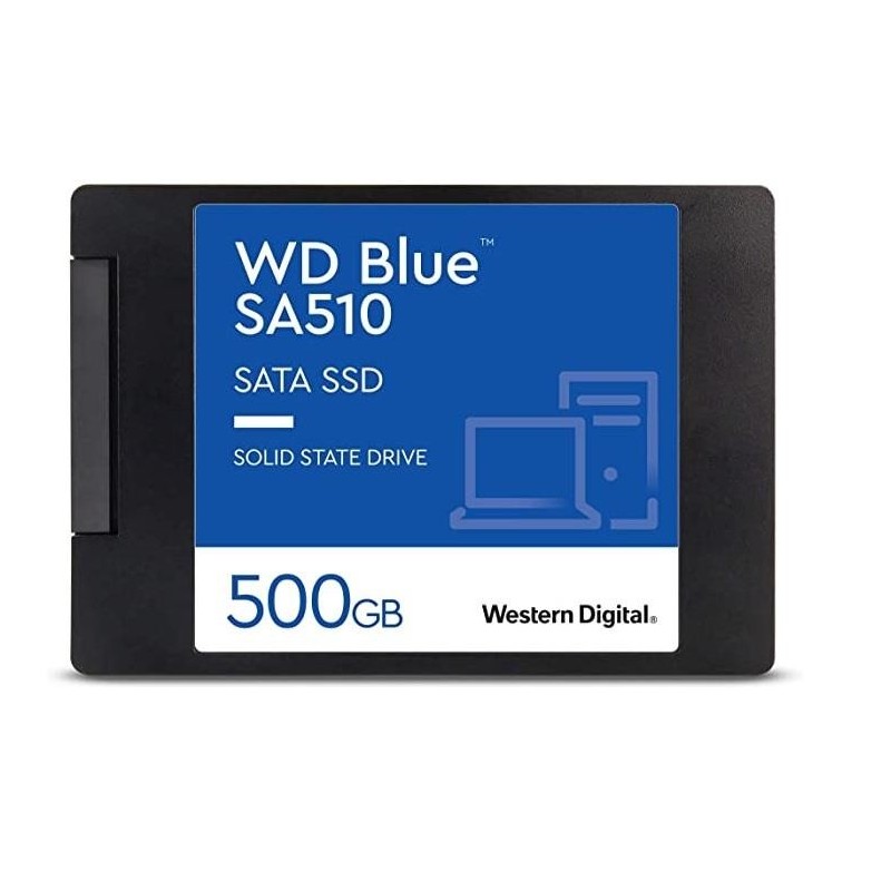 SSD|WESTERN DIGITAL|Blue SA510|500GB|SATA 3.0|Write speed 510 MBytes/sec|Read speed 560 MBytes/sec|2,5"|TBW 200 TB|MTBF 1750000