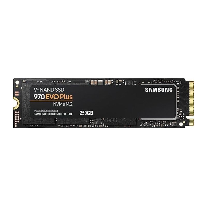 SSD|SAMSUNG|970 Evo Plus|250GB|M.2|PCIE|NVMe|MLC|Write speed 2300 MBytes/sec|Read speed 3500 MBytes/sec|MTBF 1500000 hours|MZ-V7