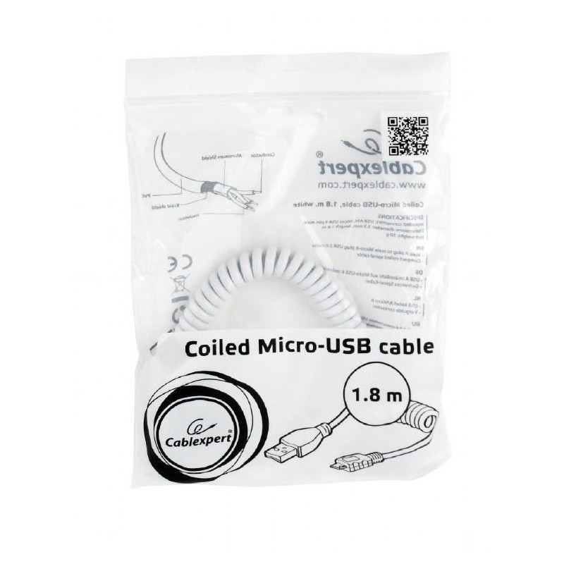 CABLE USB2 A PLUG/MICRO B 1.8M/CC-MUSB2C-AMBM-6-W GEMBIRD