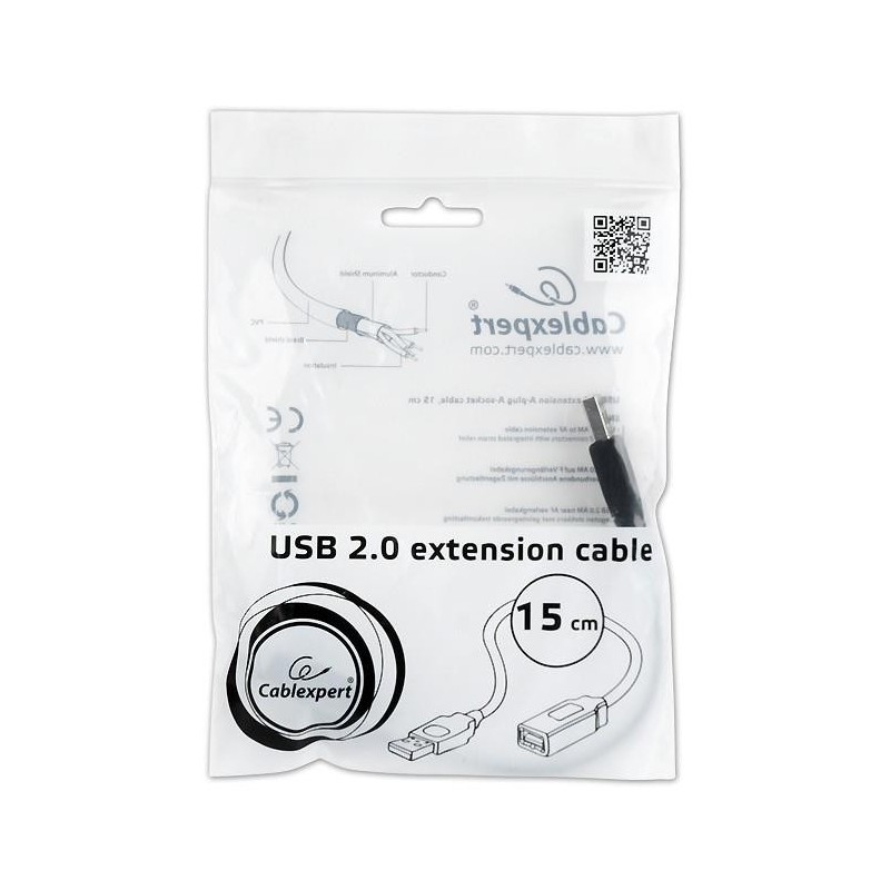 CABLE USB2 EXTENSION AM-AF/CCP-USB2-AMAF-0.15M GEMBIRD