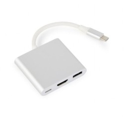 I/O ADAPTER USB-C TO HDMI/USB3/USB-C A-CM-HDMIF-02-SV GEMBIRD