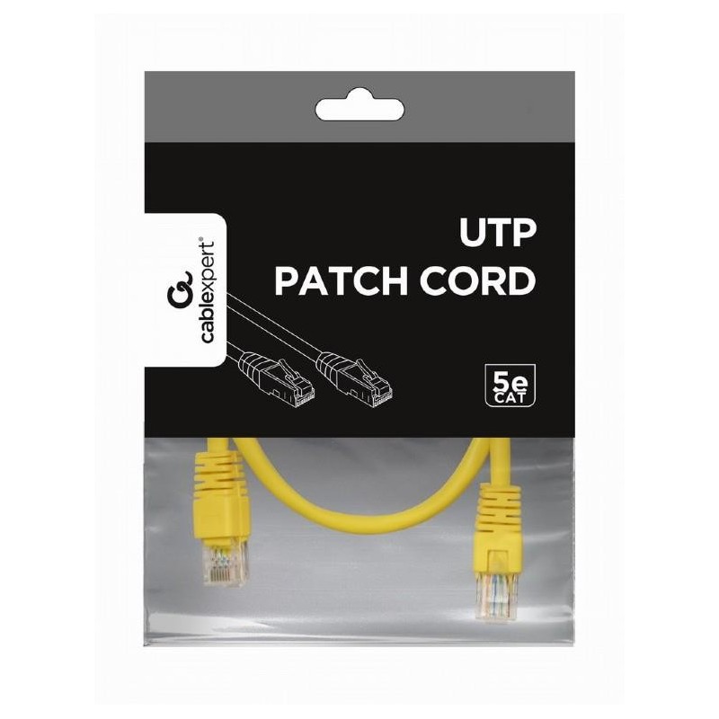 PATCH CABLE CAT5E UTP 0.25M/YELLOW PP12-0.25M/Y GEMBIRD