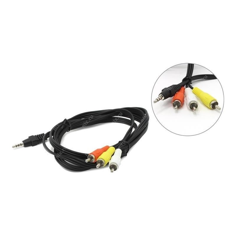 CABLE AUDIO 3.5MM 4PIN TO 3RCA/AV 2M CCA-4P2R-2M GEMBIRD