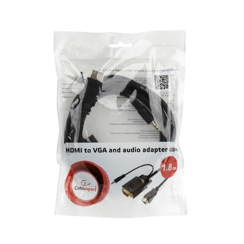 CABLE HDMI-VGA +3.5MM/1.8M A-HDMI-VGA-03-6 GEMBIRD